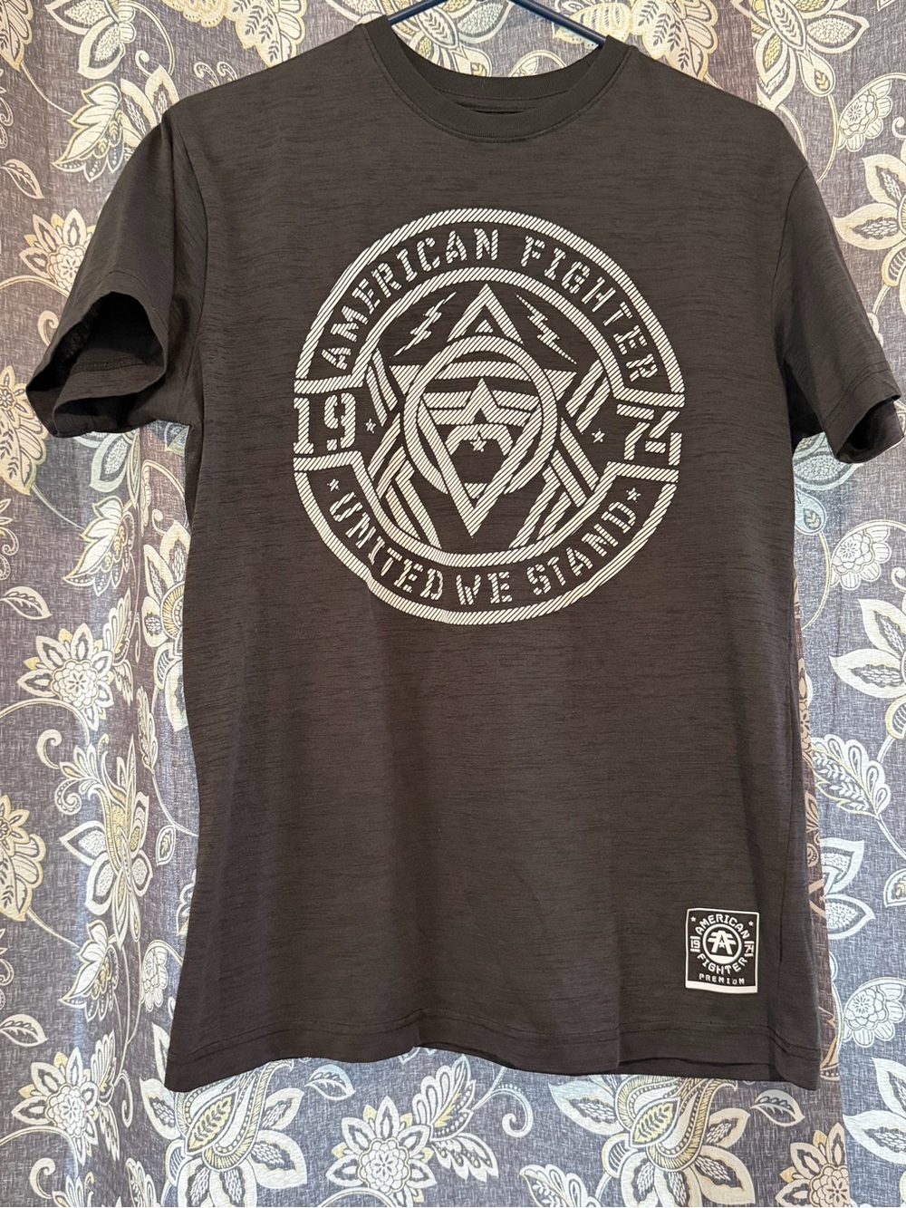 American Fighter Men's Charcoal Graphic Logo T‑Shirt - Medium